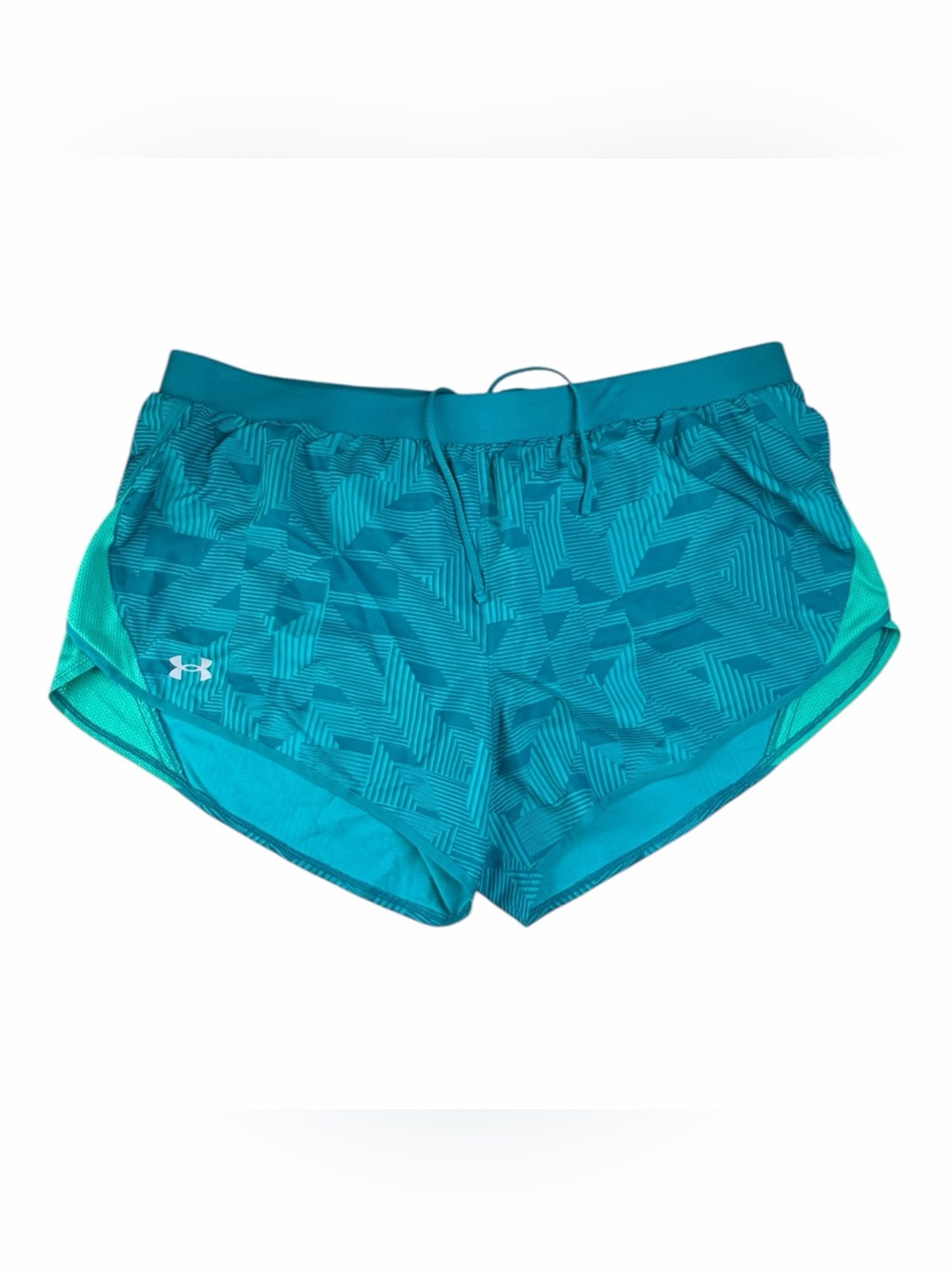 Women Under Armour Shorts Loose Heat Gear Athletic XXL Blue Green Stretch